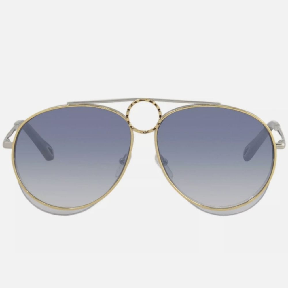 Chloe Semi Rimless Aviator Sunglasses Designer Luxury Celebrity Style - Picture 2 of 5